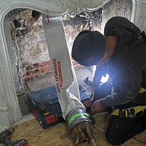 gonflage d'une gaine pour chemisage